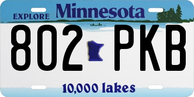 MN license plate 802PKB
