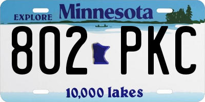 MN license plate 802PKC