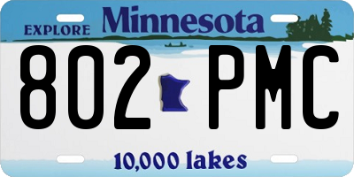 MN license plate 802PMC