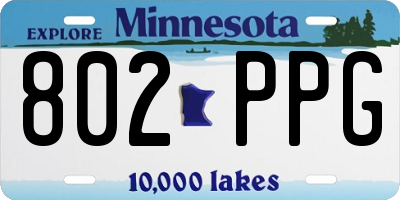 MN license plate 802PPG