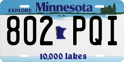 MN license plate 802PQI