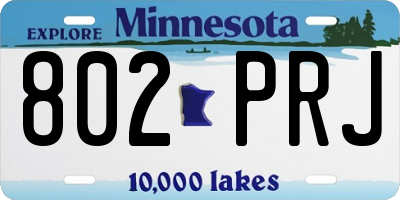 MN license plate 802PRJ