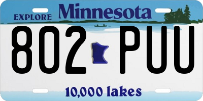 MN license plate 802PUU