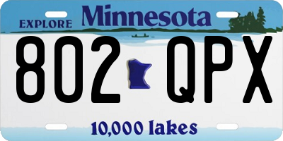 MN license plate 802QPX