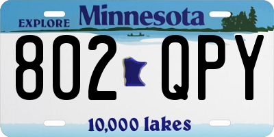 MN license plate 802QPY