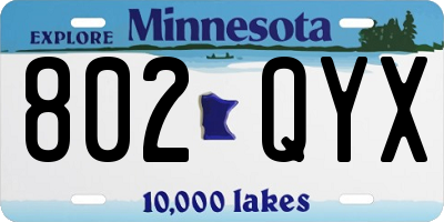 MN license plate 802QYX