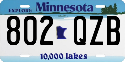 MN license plate 802QZB