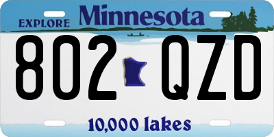 MN license plate 802QZD