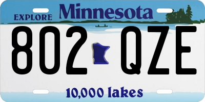 MN license plate 802QZE