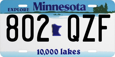 MN license plate 802QZF