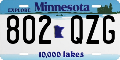 MN license plate 802QZG