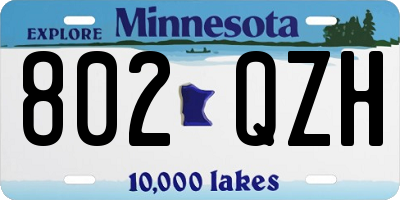 MN license plate 802QZH
