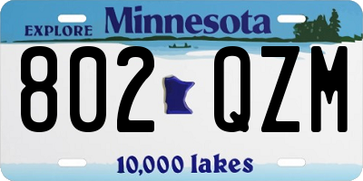 MN license plate 802QZM