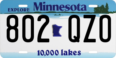 MN license plate 802QZO