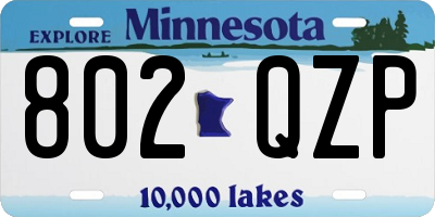 MN license plate 802QZP