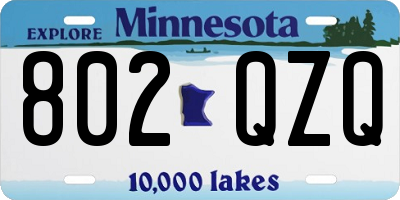 MN license plate 802QZQ