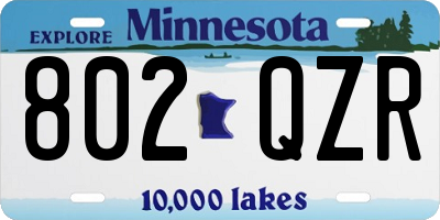 MN license plate 802QZR
