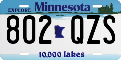 MN license plate 802QZS