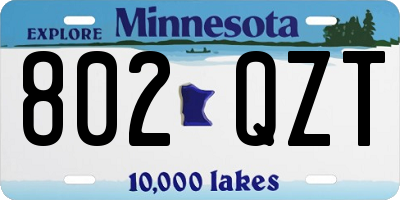 MN license plate 802QZT