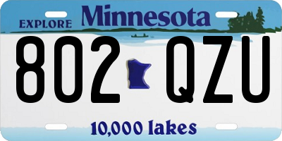 MN license plate 802QZU