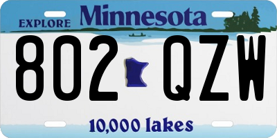 MN license plate 802QZW