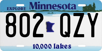MN license plate 802QZY