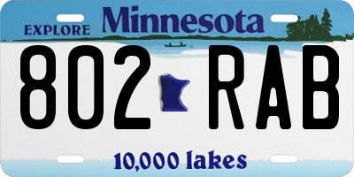 MN license plate 802RAB