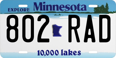 MN license plate 802RAD