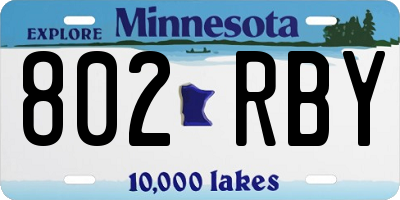 MN license plate 802RBY