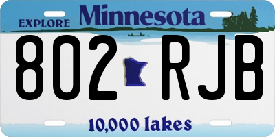 MN license plate 802RJB