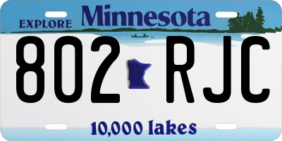 MN license plate 802RJC
