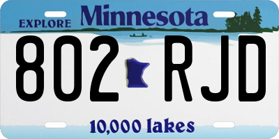MN license plate 802RJD