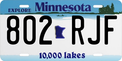 MN license plate 802RJF