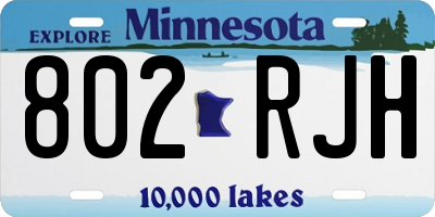 MN license plate 802RJH