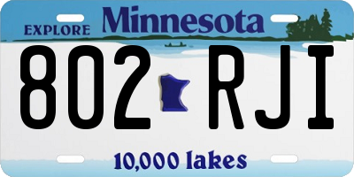 MN license plate 802RJI