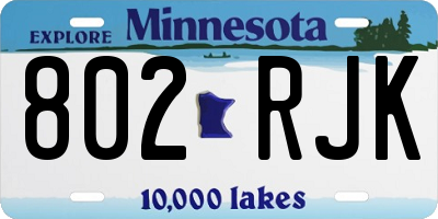 MN license plate 802RJK