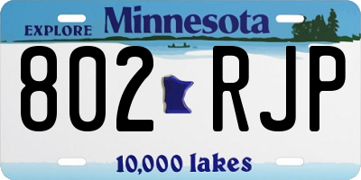 MN license plate 802RJP