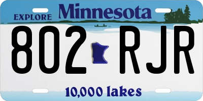 MN license plate 802RJR