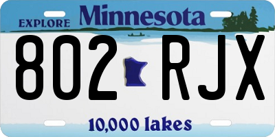 MN license plate 802RJX
