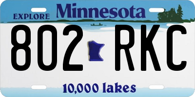 MN license plate 802RKC