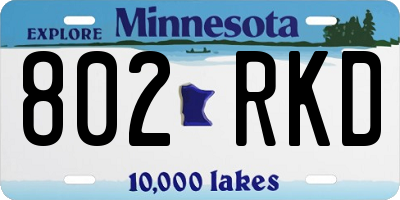 MN license plate 802RKD