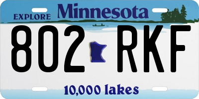 MN license plate 802RKF