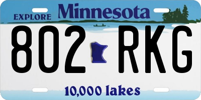 MN license plate 802RKG