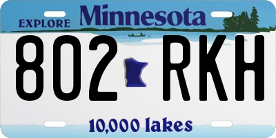 MN license plate 802RKH