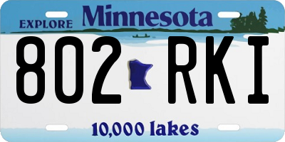 MN license plate 802RKI
