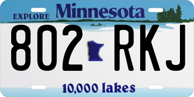MN license plate 802RKJ