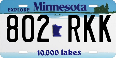 MN license plate 802RKK