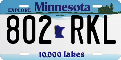 MN license plate 802RKL