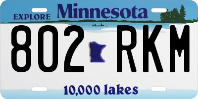 MN license plate 802RKM