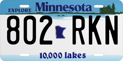 MN license plate 802RKN